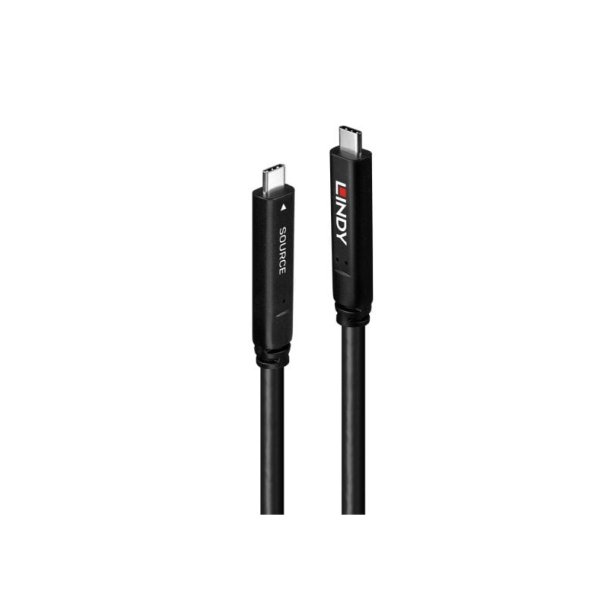 Lindy - 10m USB 3.2 Gen 1 and DP 1.4 Type C Hybrid Cable - USB 3.2 Gen 1 (3.1 Gen 1) - USB C - Male - Straight - 21 - Po