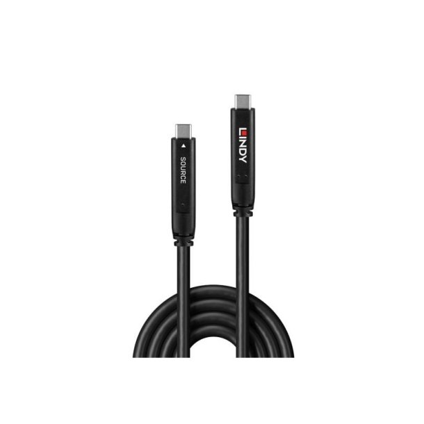 Lindy - 10m USB 3.2 Gen 1 and DP 1.4 Type C Hybrid Cable - USB 3.2 Gen 1 (3.1 Gen 1) - USB C - Male - Straight - 21 - Po