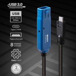 Lindy - 43381 - USB 3.2 Gen 1 (3.1 Gen 1) - USB C - USB A - Male - Female - Straight
