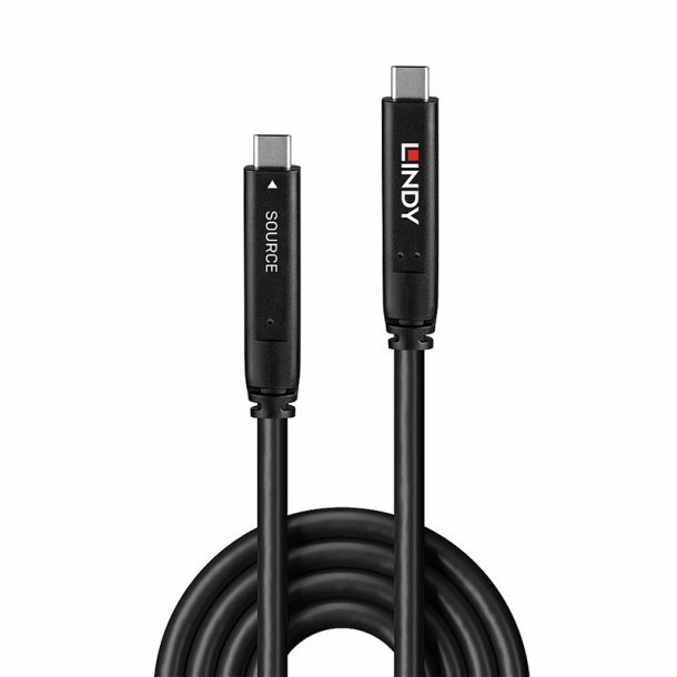 Lindy - 8m USB 3.2 Gen 1 and DP 1.4 Type C Hybrid Cable - USB 3.2 Gen 1 (3.1 Gen 1) - USB C - Male - Straight - 21 - Pol