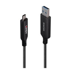 Lindy - 50m USB 3.2 Gen 1 Type A to C Fibre Optic Hybrid Cable - USB 3.2 Gen 1 (3.1 Gen 1) - USB A - USB C - Male - Stra