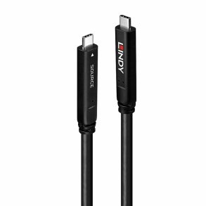 Lindy - 15m USB 3.2 Gen 2 & DP 1.4 Type C Hybrid Cable - USB 3.2 Gen 1 (3.1 Gen 1) - USB C - Male - Straight - 21 - Poly