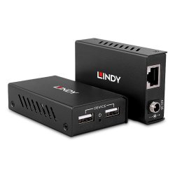 Lindy - 100m 2 Port USB 2.0 Cat. 6 Extender - AV transmitter &amp; receiver - 100 m - VA6000 - 0.48 Gbit/s - Metal - Black