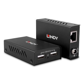 Lindy - 100m 2 Port USB 2.0 Cat. 6 Extender - AV transmitter & receiver - 100 m - VA6000 - 0.48 Gbit/s - Metal - Black