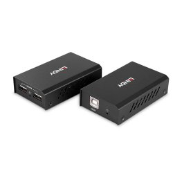 Lindy - 100m 2 Port USB 2.0 Cat. 6 Extender - AV transmitter &amp; receiver - 100 m - VA6000 - 0.48 Gbit/s - Metal - Black
