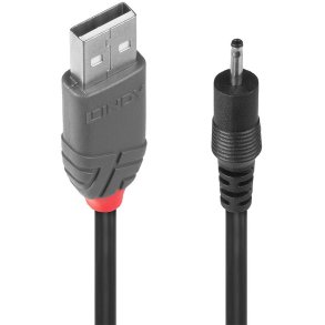 Lindy - 1.5m USB to 0.7mm Inner / 2.5mm Outer DC Cable - Black - Male - 1.5 m - USB A - EIAJ-01 (2.5 mm, 0.7 mm) - 5 V