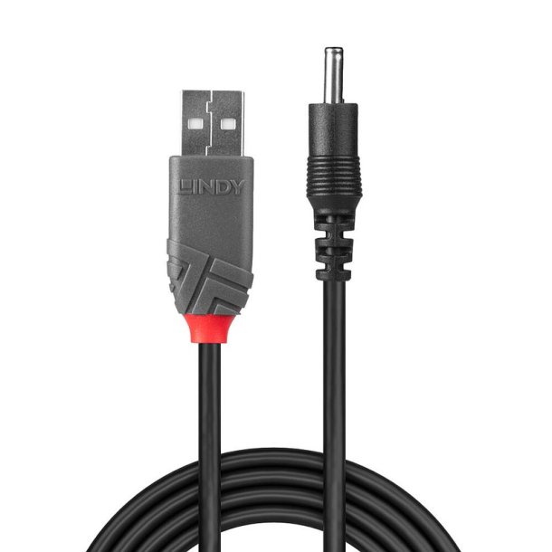 Lindy - USB 2.0 Type A to 3.5mm DC Cable, 1.5m - Black - Male - 1.5 m - USB A - 5 V - DC devices