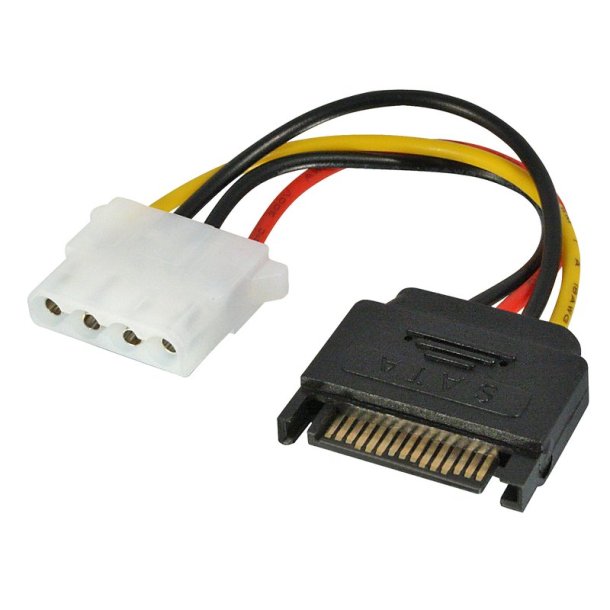 Lindy - 0.15m SATA Power Connector to LP4 Power Cable - Multicolour - Male - Female - Straight