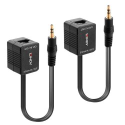 Lindy - 500m Cat.6 3.5mm Analogue Audio Extender - AV transmitter &amp; receiver - Cat5, Cat6 - 100 m - stereo - Black - 1