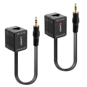 Lindy - 500m Cat.6 3.5mm Analogue Audio Extender - AV transmitter & receiver - Cat5, Cat6 - 100 m - stereo - Black - 1