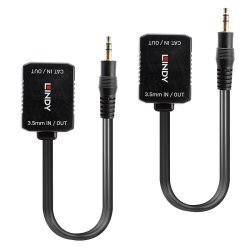 Lindy - 500m Cat.6 3.5mm Analogue Audio Extender - AV transmitter &amp; receiver - Cat5, Cat6 - 100 m - stereo - Black - 1