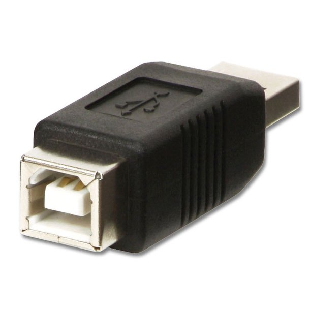 Lindy - USB Adapter, USB A Male to B Female - USB A - USB B - Male - Female - Black