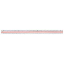 Linex Trekantet lineal/Mlestok - 313 - 30 cm - indd. 1:2,5:5:10:20:50:100 - hvid/Grn