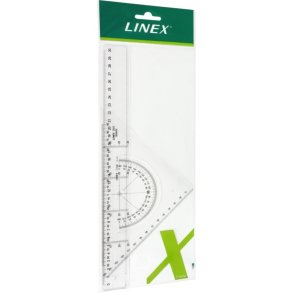 Linex skoles�t 2602 - etui med linealer, Linex 30 cm og Linex geometritrekant