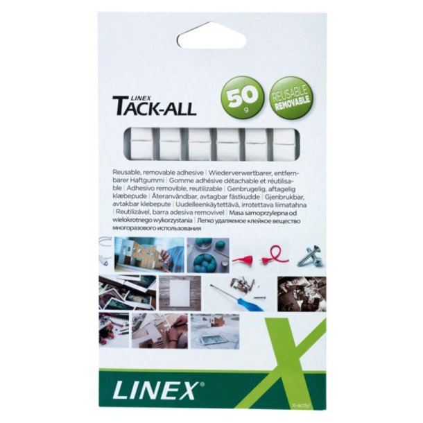 Linex - Tack-All - klbegummi - 90 - firkanter - 50g