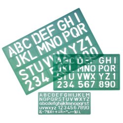 Linex Skriftskabelonst - 8500S - tal og store bogstaver - 3 stk. (10+ 20+30mm)