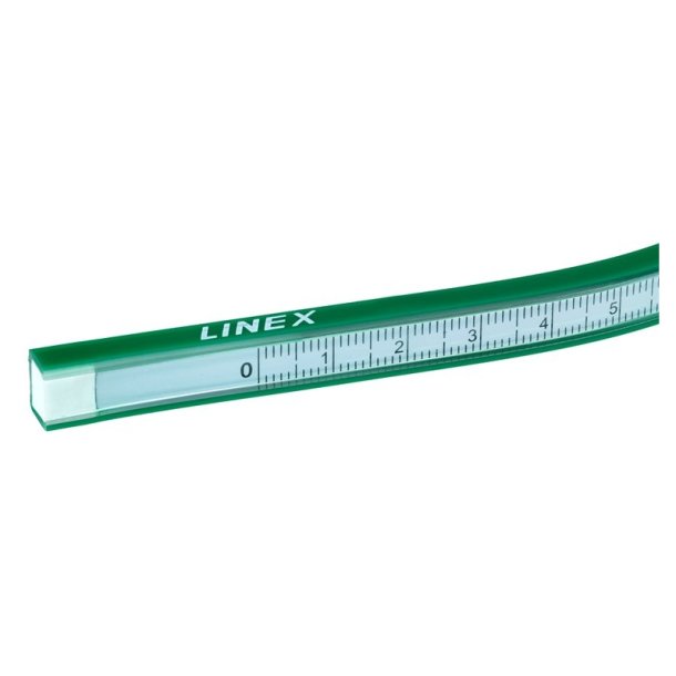 Linex Kurvelineal - FCG30 - indlg af stl og bly - tuschkant - 30 cm - grn