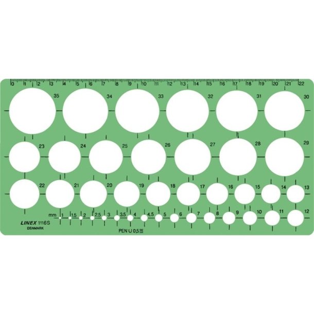 Linex Cirkelskabelons�t - 1116S - �1-35 mm