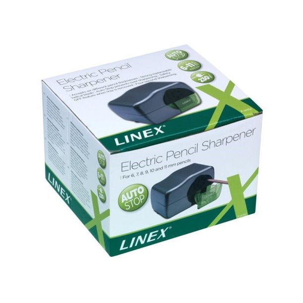 Linex elektrisk blyantspidser - med 6 huller - 6-11mm - Gr
