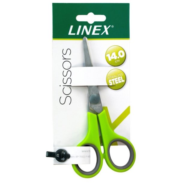 Linex Brnesaks - Limegrn - Hjre- og venstrehndssaks - 14cm