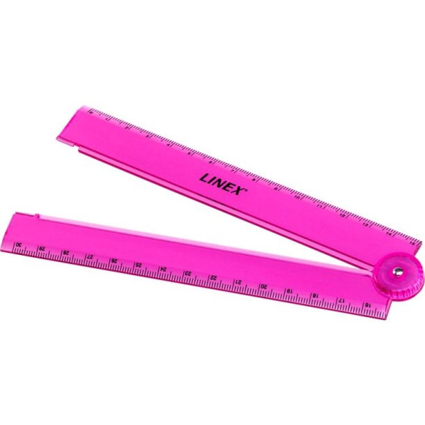 Linex Foldbar Lineal - 15-30 cm - Pink