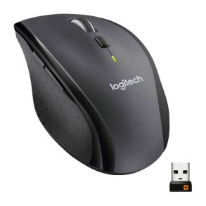 Logitech M705 mus - h�jreh�ndet - laser - tr�dl�s - tr�dl�s modtager (USB) - gr�