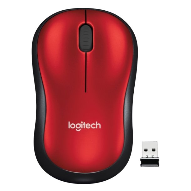 Logitech M185 mus - optisk - trdls - trdls modtager (USB) - rd