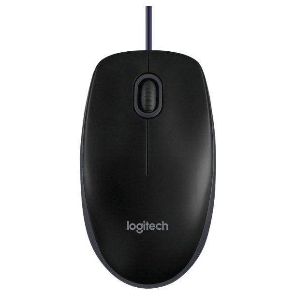 Logitech B100 mus - hjre- og venstrehndet - optisk - 3 knapper - kabling - USB - sort