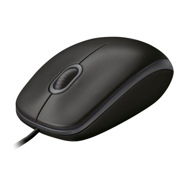 Logitech B100 mus - hjre- og venstrehndet - optisk - 3 knapper - kabling - USB - sort