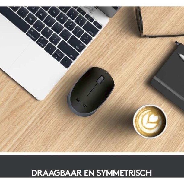 Logitech M171 mus - hjre- og venstrehndet - trdls - trdls modtager (USB) - sort