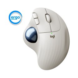 Logitech ERGO M575 - Styrebold - optisk - 5 knapper - trdls - 2.4 GHz, Bluetooth 5.0 - off white