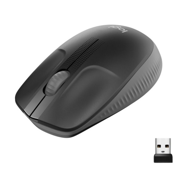 Logitech M190 mus - optisk - 3 knapper - trdls - trdls modtager (USB) - brunsort