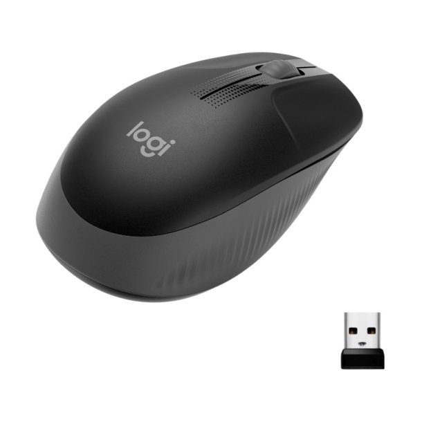 Logitech M190 mus - optisk - 3 knapper - trdls - trdls modtager (USB) - brunsort
