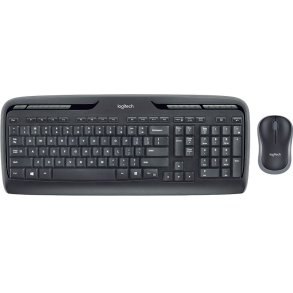 Logitech Wireless Combo MK330 tastatur og mus-s�t - tr�dl�s - QWERTY - Nordisk - sort