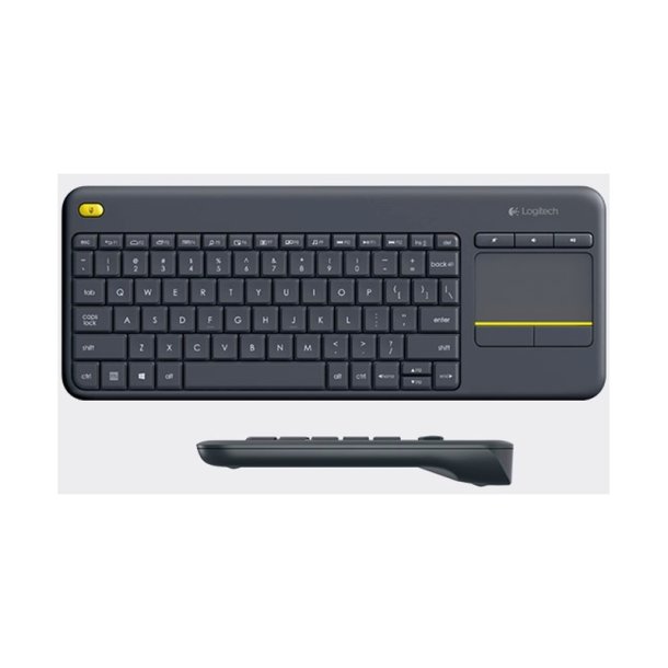 Logitech K400 Plus Tastatur - Touch - trdls - Nordisk - sort