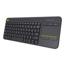 Logitech K400 Plus Tastatur - Touch - trdls - Nordisk - sort