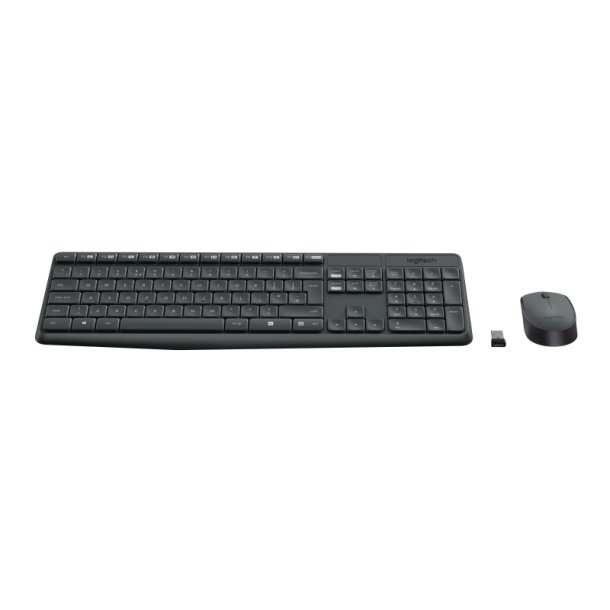 Logitech MK235 Tastatur og mus-st - trdls - Nordisk - gr