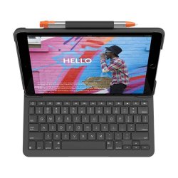 Logitech Slim Folio tastatur og folio - BT - Nordic - grafit - for Apple 10.2" iPad (7g, 8g, 9g)
