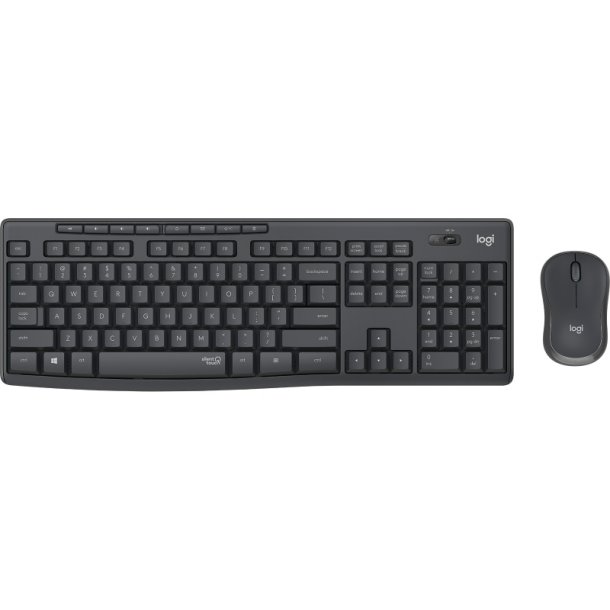 Logitech MK295 Silent tastatur og mus-st - trdls - Pan Nordic - grafit