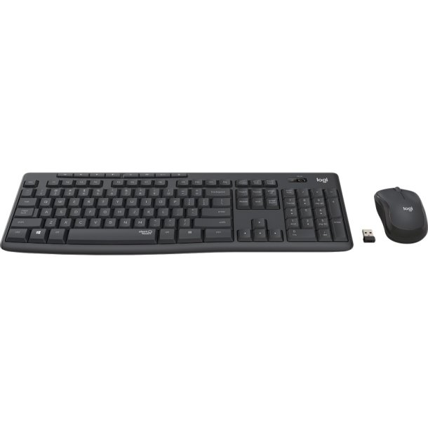 Logitech MK295 Silent tastatur og mus-st - trdls - Pan Nordic - grafit