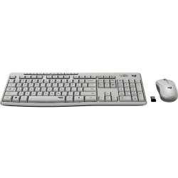 Logitech MK295 Silent tastatur og mus-st - trdls - Pan Nordic - off white