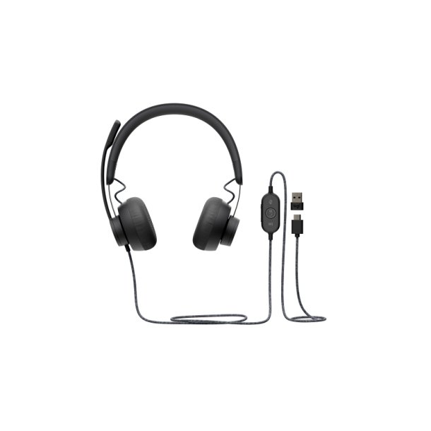 Logitech Zone Wired MSFT Teams - Headset - p ret - kabling - USB-C - grafit - Certified MS Teams