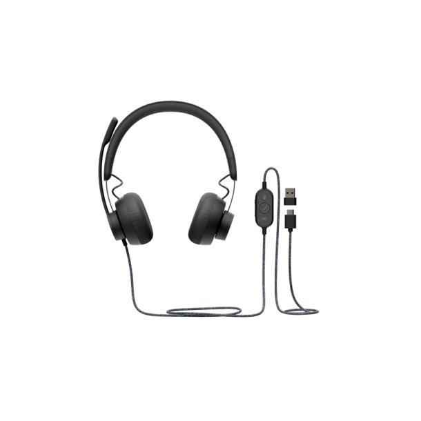 Logitech Zone Wired - Headset - p ret - kabling - USB-C - grafit