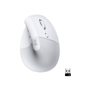 Logitech Lift Vertical Ergonomisk mus - h�jre h�nd - optisk - 6 knapper - tr�dl�s - BT - hvid