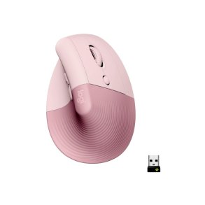 Logitech Lift Vertical Ergonomisk mus - h�jre h�nd - optisk - 6 knapper - tr�dl�s - BT - Rose