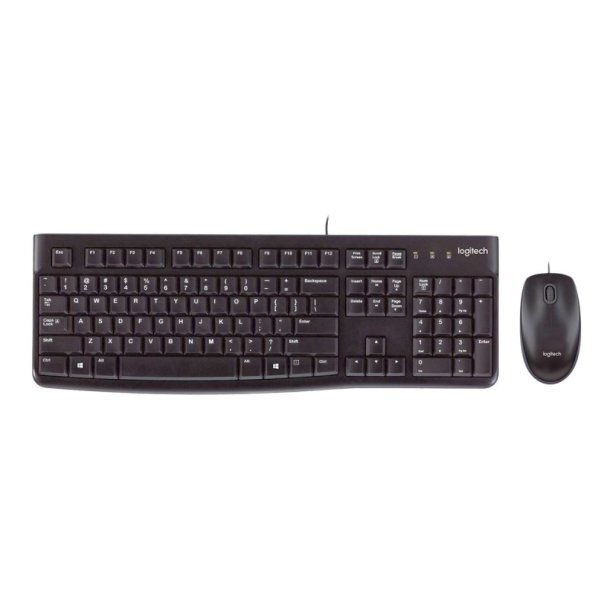 Logitech Desktop MK120 tastatur og Mus st - USB - UK international - sort