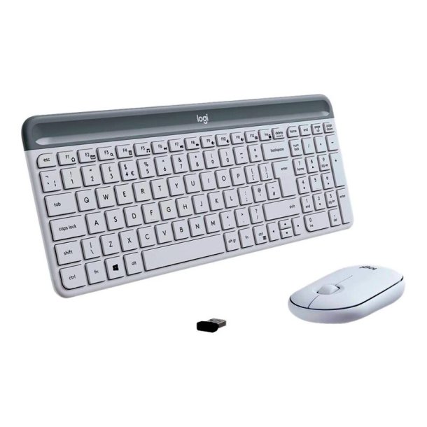 Logitech MK470 tastatur og Mus st - trdlst - Nordisk - Hvid