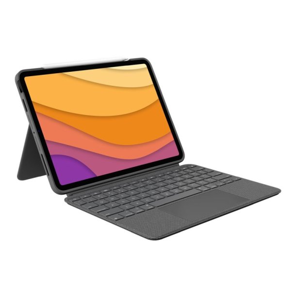 Logitech Combo Touch tastatur og folio - Trackpad - bagbelyst - US - Apple 10.9" IPad Air (4g, 5g)