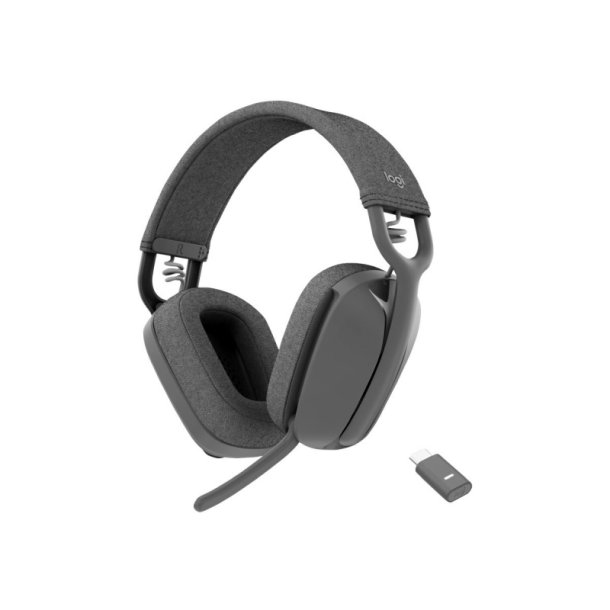 Logitech Zone Vibe Headset - fuld strrelse - Bluetooth - trdls - USB-C - grafit - Optimeret UC