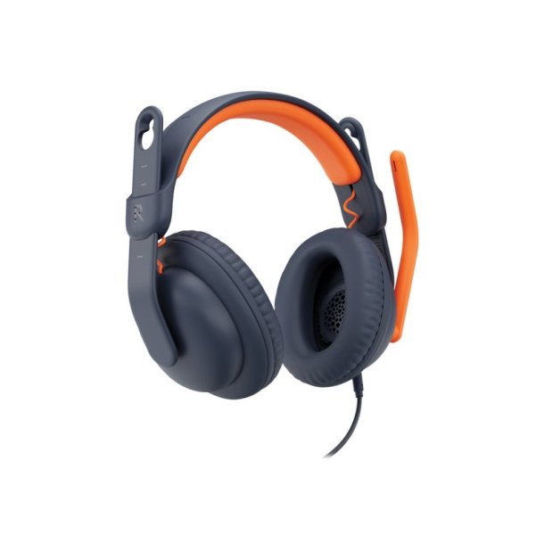 Logitech Zone Over-Ear Headset - 3.5mm AUX - Hovedtelefoner med mik. - Bl/Orange